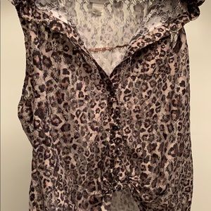 High low leopard shirt